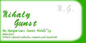 mihaly gunst business card